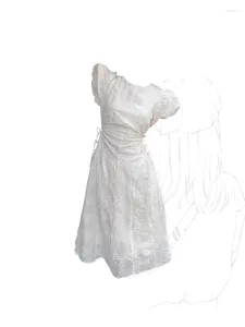 Robes de fête Femmes Abricot Robe A-Line Style coréen Kawaii Y2k Club à manches courtes One Piece Roches Vêtements d'été 2024