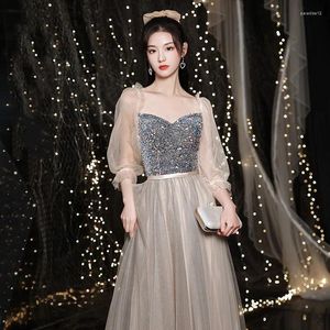 Robes de fête femme exquise en maille de demoiselle d'honneur robe de bal de promotion qipao fée des paillettes de rêve maxi vestidos de festa banquet chinois cheongsam