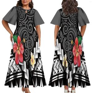 Feestjurken dames crew nek jurk Polynesische stamontwerp samoan plus maat 6xl