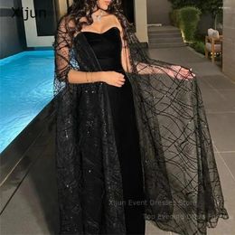 Robes de fête Xijun Glitter Lace Evening Prom Robes Veste Long Luxury 2024 Robe formelle à paillette à paillettes Dubaï Robe Dubaï