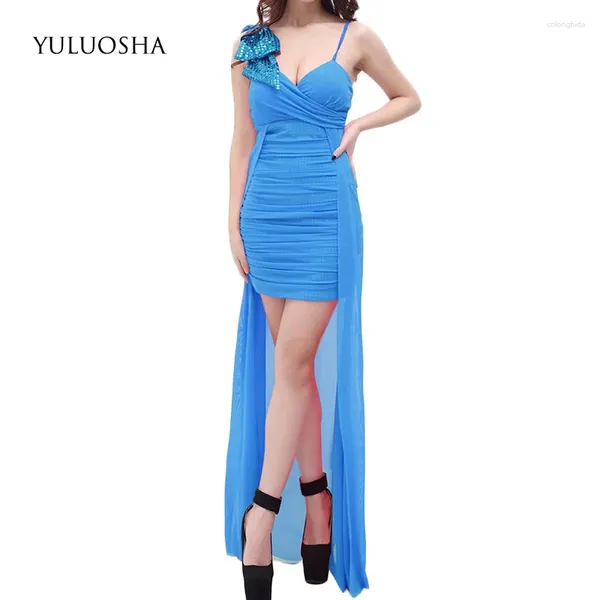 Vestidos de fiesta Yuluosha Sling Vestido sin mangas con lentejuelas sirena Prom Royal Blue Vestidos largos Rojos Largos Fiesta Idos de Gala