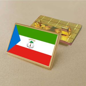 Party Equatorial Guinea Flag Pin 2.5*1,5 cm zinklegering Gestal PVC kleur gecoate goud rechthoekige medaillon badge zonder toegevoegde hars