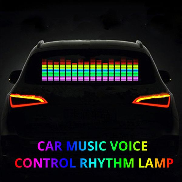 Fournitures pour événements de fête Shiny Car Music Rhythm Lamp Sound Activation vocale Coloré Flash LED EL Feuille Autocollants Accessoires extérieurs