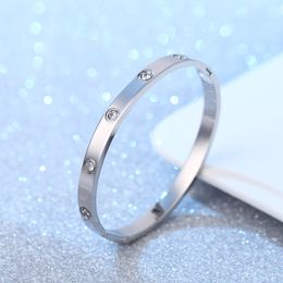 Feestmodepaar tien diamant titanium stalen armband mode ster volledige diamanten sieraden aangepaste roestvrijstalen armband