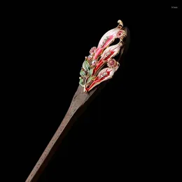 Party Favor 00177 Bijoux chinois Traditionnels Womens Wood Flasps Hairpin Classics Hair Pin Butfly Flower Bois Fleur