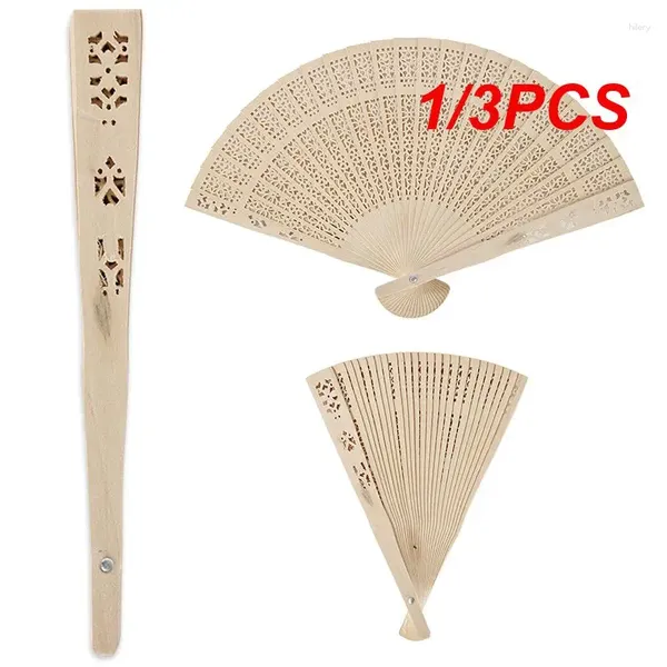 Party Favor 1 / 3pcs Personnalisé en bois gravé pliage de main ventilateur en bois ventilateurs de pliage de baby shower cadeau décor de mariage faveurs