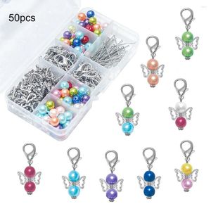 Party Favor 1 Set Handmade Kids Diy Keychain Ornament Alloy Colorful Angel Hanger For Birthday Doop Thanksgiving Gift