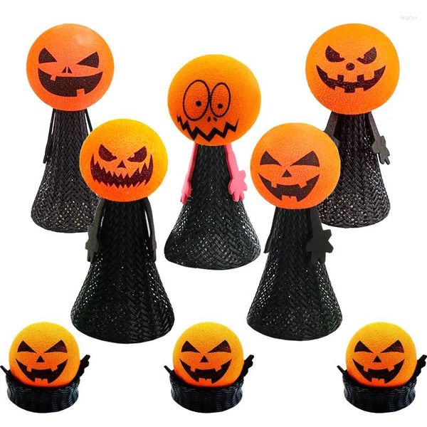 Cadeaux de fête 10/20 pièces Halloween poupée sautante faveurs jouets tête de citrouille noire rebond elfe Pinata remplisseurs pour enfants cadeaux d'anniversaire