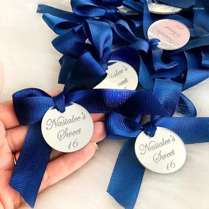 Favor de la fiesta 100 Etiqueta personalizada Mirror de mesa grabado Moneda acrílica Círculo de monedas Círculo de boda Bautismo Decoración de bautismo