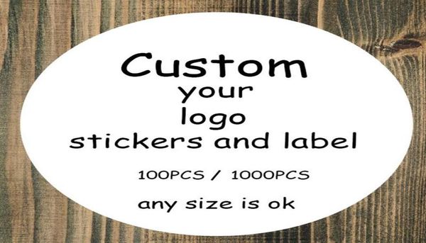 Party Favor 100pcs Custom Stickerswedding Stickers Imprimé Logo Transparent Adhesive Label Design Vos propres autocollants Personnalized3582134