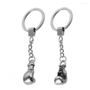 Party Gunst 100pcs Fashion Metal Boxing Globe Key Chains Mini Rings houders WB1419