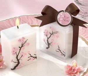 Favor de fiesta 100 unids/lote, vela de flor de cerezo, boda romántica, regalo decorativo para Baby Shower, venta al por mayor