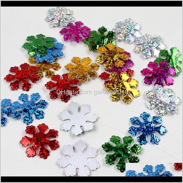 Party Favor 100Pcspack 30Mm Noël Flocon De Neige Feutre Rembourré Appliques Pour Chapeaux En Épingle À Cheveux Artisanat De Mariage Décoration Bricolage Accessoires T W2Db7