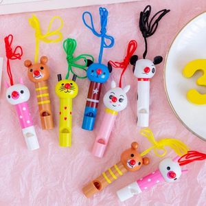 Party Favor 10pcs mignon animal sifflets en bois jouets enfants faveurs d'anniversaire décoration bébé douche noice fabricant jouet goody sacs pinata cadeaux