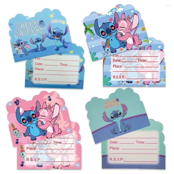 Party Favor 10pcs / Pack Stitch Theme Baby Shower Invitation Cartes Décoration Kids Boys Favors Birthday Events Supplies