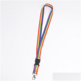 Party Gunst 10pcs Rainbow Mobiele telefoon Banden Neck Lanyards For Keys ID -kaart Mobilephone USB -houder Hang Rope Webbing 889 B3 Drop de Dhczu