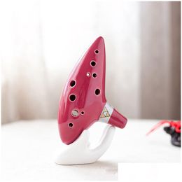Party Favor 12 holes Ocarina Ceramic Alto C With Song Book Display Stand Drop Delivery Home Garden Festieve Supplies Event Dhiza