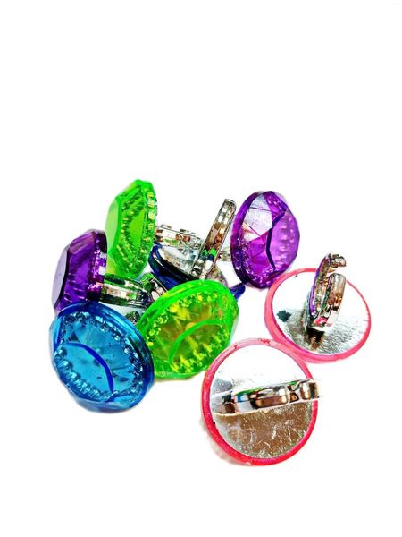 Favor de la fiesta 12 Plastic Diamond Princess Girl Ring 658-1 Juego para niños Juego de juguete Regalos novedosos Premio de boda Pinata Carnivl