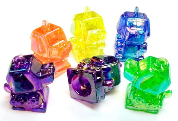 Favor de fiesta 12pc color metálico robot perro lápiz superior para llavero encanto pulsera niñas piñata relleno cumpleaños novedad artesanía casera