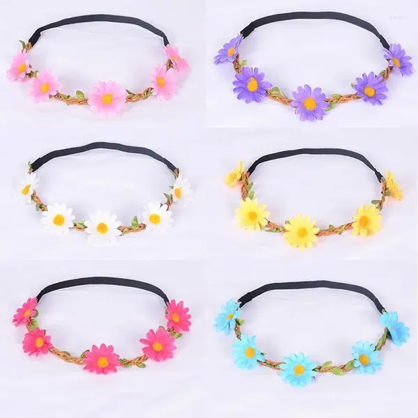 Party Favor 12pcs Daisy Fleur Bandeau Tournesol Couronne Couronne De Cheveux Bohème Floral Headpiece Pour Les Festivals De Mariage De Tourisme De Printemps