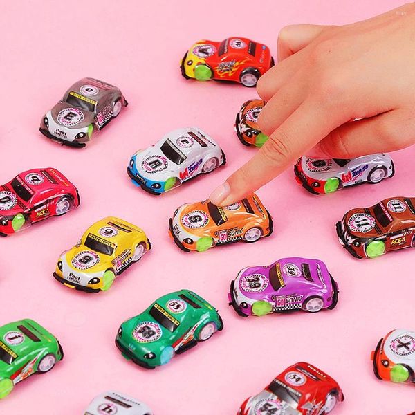 Favor de la fiesta 12pcs mini colorido retroceso de auto juego niños cumpleaños sorteo de regalo de regalo
