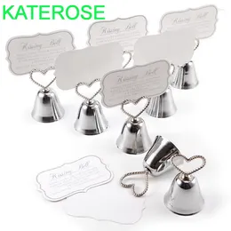 Party Favor 12pcs Silver / Gold Heart Bell Place Carte Holder Favors Wedding with Matching for Table Holders Drop