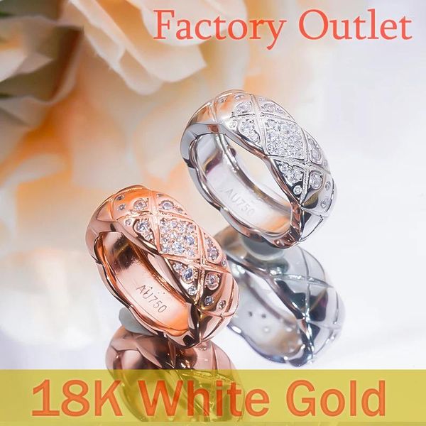 Party Favor 18K Platinum micro incrusté Mosang Diamond Mesh Ring Light Luxury Fashion Rose Rose Gold Couple Friend