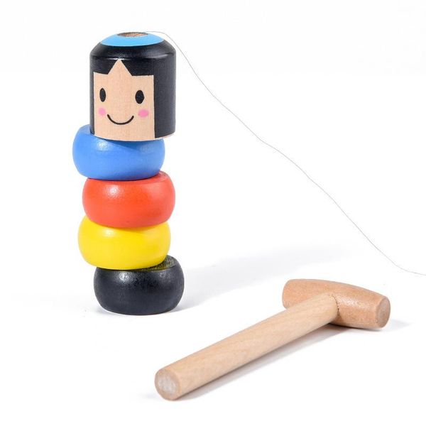 Party Favor 1 Set Magic Toy Tricks Enfants Cadeau Incassable En Bois Homme Daruma Close Up Stage Props Fun Accessoire Immortel