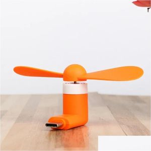 Party Gunst 2 In 1 Creative Mini Portable Micro Phone Fan 5V 1W Mobile USB Gadget Fans Tester voor Type-C en telefoons Drop Delivery Ho DHLS6