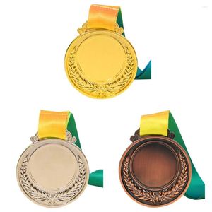Party Favor 2 inch Gold Silver Bronze Award Medal met neklintprijsronde voor kinderschool Sportbijeenkomst