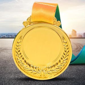 Favor de la fiesta 2 pulgadas Medalla del premio de bronce de plata de oro con cinta del cuello 1er segundo premio del tercer premio para niños Reunión de deportes escolares