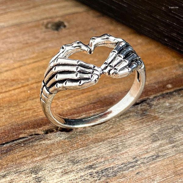 Favor de fiesta 2 estilos 1 unid vintage fantasma anillos de dedo para mujeres hombres adolescentes retro clásico abierto extremo ajustable anillo joyería de moda