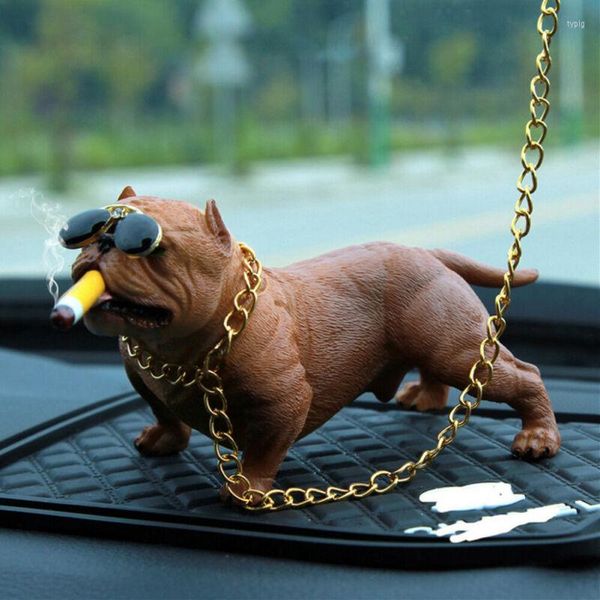 Favor de fiesta 2022 marca de moda perro ornamento Mini Bully Pitbull coche cabeza sacudiendo decoración Interior