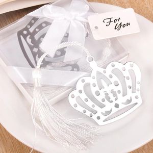 Party Favor 2024 10pcs Crown Book Marker Metal Bookmarks Creative Gift Wedding Supplies Pendants Cadeaux Favors Baby Shower