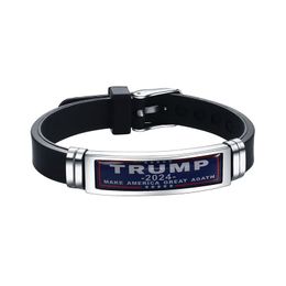 Partij gunst 2024 Trump armband Amerikaanse president verkiezingsvlag hanger roestvrij staal tags Save America Again opnieuw sleuteldruppel levering Hom Dhxax