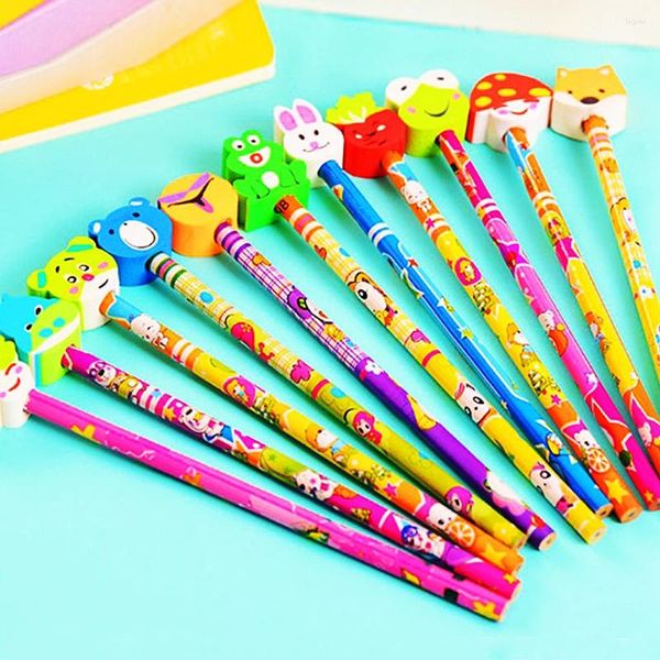 Party Favor 20pcs 19cm dessin animé mignon avec gomme crayon enfants anniversaire début de l'école garçon fille cadeau maternelle prix pack