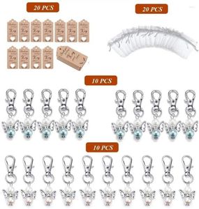 Party Favor 20pcs Angel Design Keynchain Set inclut les sacs-cadeaux Organza et les étiquettes de remerciement pour le mariage de baby shower