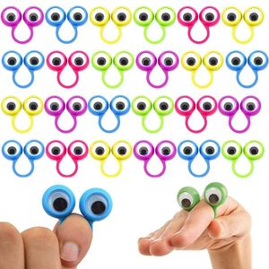 Party Favor 20pcs / sac de marionnettes doigts Anneaux Wiggly Eyeball Toy for Kids Birthday Favors Prix de classe Cadeau de Noël Pinata