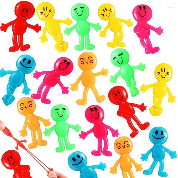 Favor de fiesta 20 unids Colorido Sonrisa Hombre Sticky Ansiedad Alivio Juguetes Niños Cumpleaños Escuela Premios Regalo de Navidad Pinata Goodie Filler