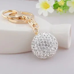 Party Favor 20pcs / lot en strass rond Round Keychain Purser Hangle Bridal Showers Favors Birthday Gifts Souvenirs