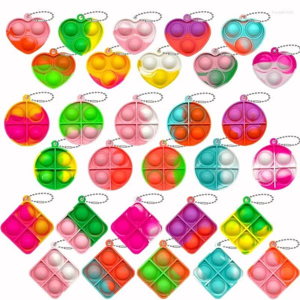 Party Favor 20pcs Mini Pop Porte-clés Enfant Sensoriel Fidget Jouets En Vrac Pour Les Prix De Classe Enfants Anniversaire Faveurs Goodie Sac Stuffers