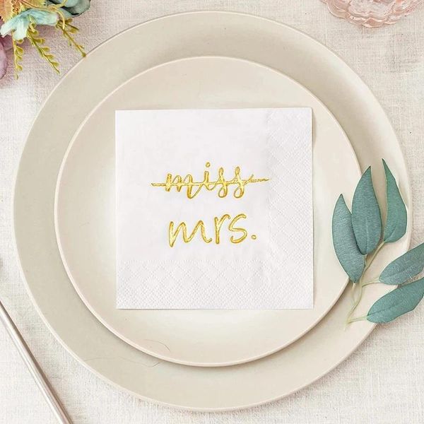 Party Favor 20pcs Miss To Mme Cocktail Napkins Bride Be Bridal Shower Engagement Bachelorette Dessert Beverage Table Supplies