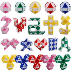 Party Favor 24 blocs Favorise Moyen Magic Snake Cube Fidget Toy Twist Puzzle Speed Cubes pour enfants Sac Remplisseurs Fournitures Classro Mxhome Amstn