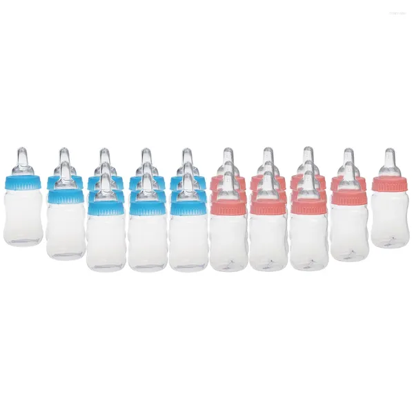 Party Favor 24 X bouteilles rechargeables lait bonbons boîte faveurs décorations baptême bébé douche cadeaux rose/bleu