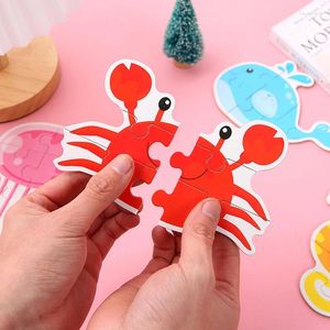 Party Favor 24 pièces/ensemble dessin animé en bois Puzzle dinosaure modèle de voiture jouets friandises enfants cadeaux d'anniversaire faveurs scolaires Goodie Filler