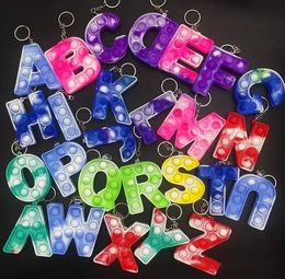 Party Gunst 26 Letters Spelling Bubble Sleutelhanger Fidget Speelgoed Parent-Child Interactive Educatief Speelgoed