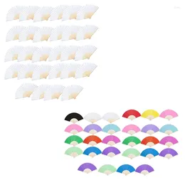 Party Favor 28pcs ventilateurs de papier blanc pliants à main pliables en bambou pour mariage bricolage artisanat décoration murale faveurs