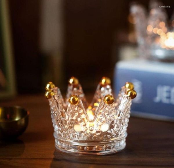 Favor de la fiesta 2 PCS Cristal Crown Candlestick Candeler para Baby Shower Baby Shower Baby Shower Regalo de cumpleaños de Navidad Souvenirs Souvenir