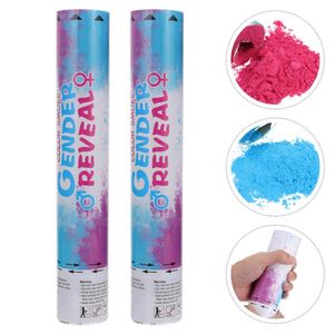 Feestgunst 2 stks Gender Reveal Confetti Powder Cannon Handheld Smoke334x