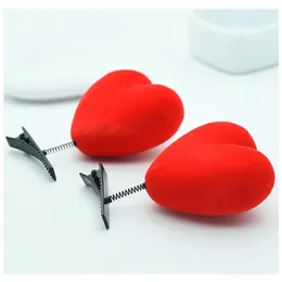 Party Favor 2pcs Clip de cheveux Big Heart Red Top Spring Small Gift Accessoires Favors For Kids Birthday Mariage Cadeaux